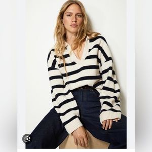 H&M Knit collared striped sweater
